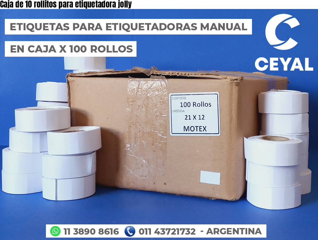 Caja de 10 rollitos para etiquetadora jolly