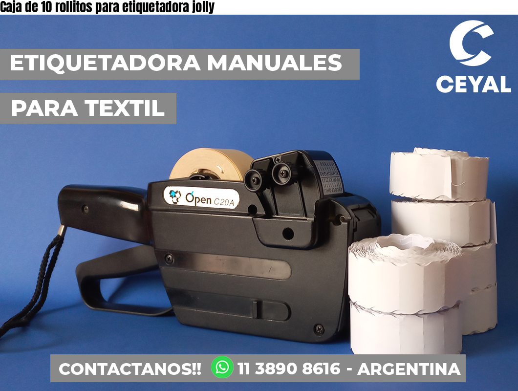 Caja de 10 rollitos para etiquetadora jolly