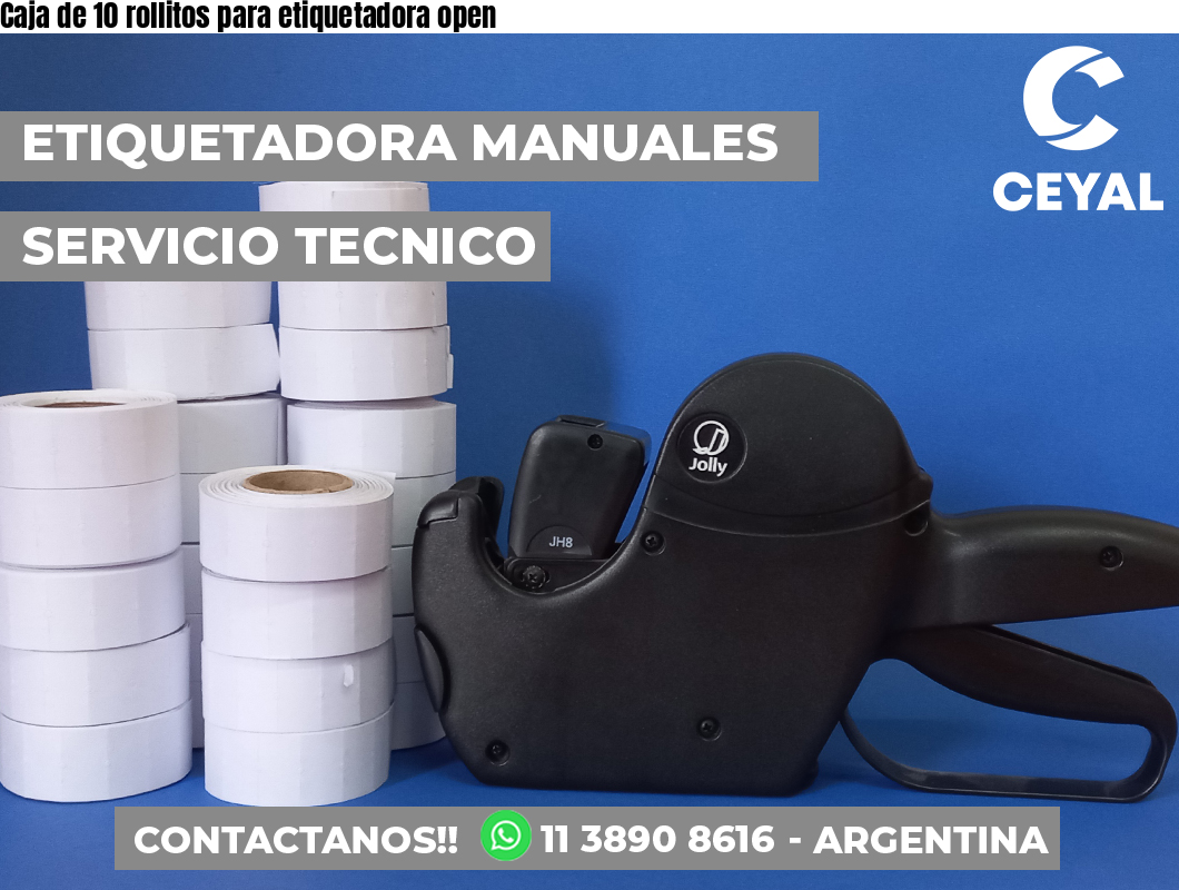 Caja de 10 rollitos para etiquetadora open