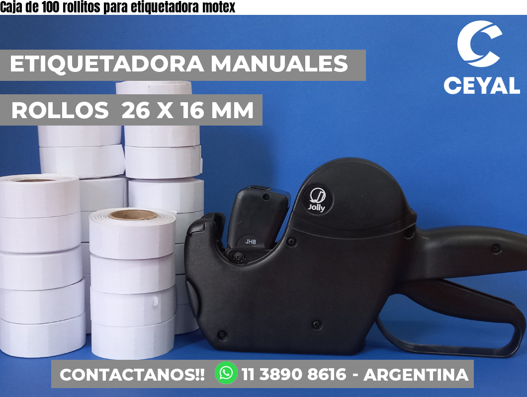 Caja de 100 rollitos para etiquetadora motex