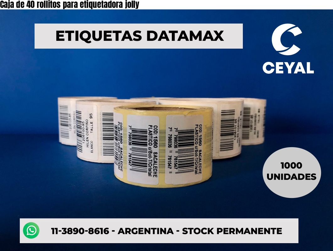 Caja de 40 rollitos para etiquetadora jolly