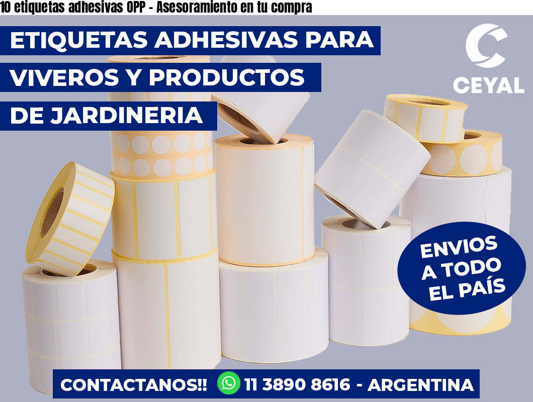 10 etiquetas adhesivas OPP - Asesoramiento en tu compra