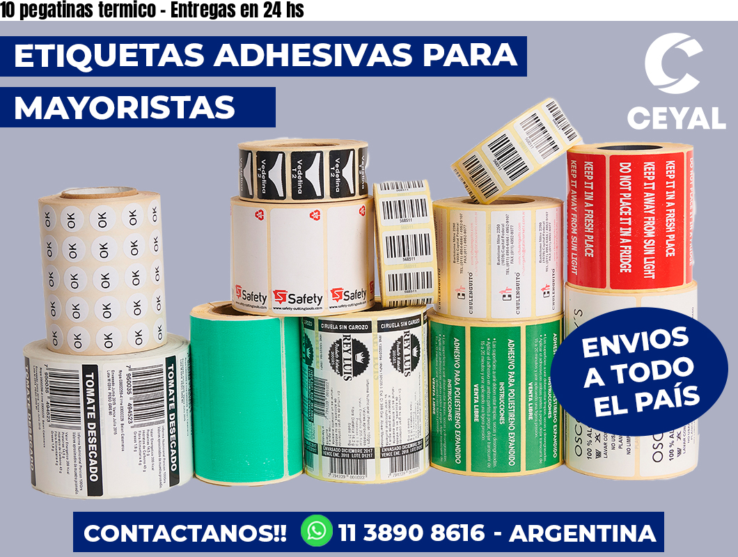 10 pegatinas termico – Entregas en 24 hs