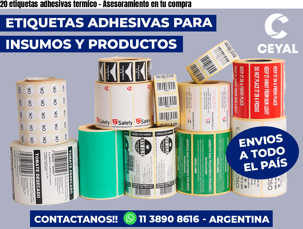 20 etiquetas adhesivas termico - Asesoramiento en tu compra