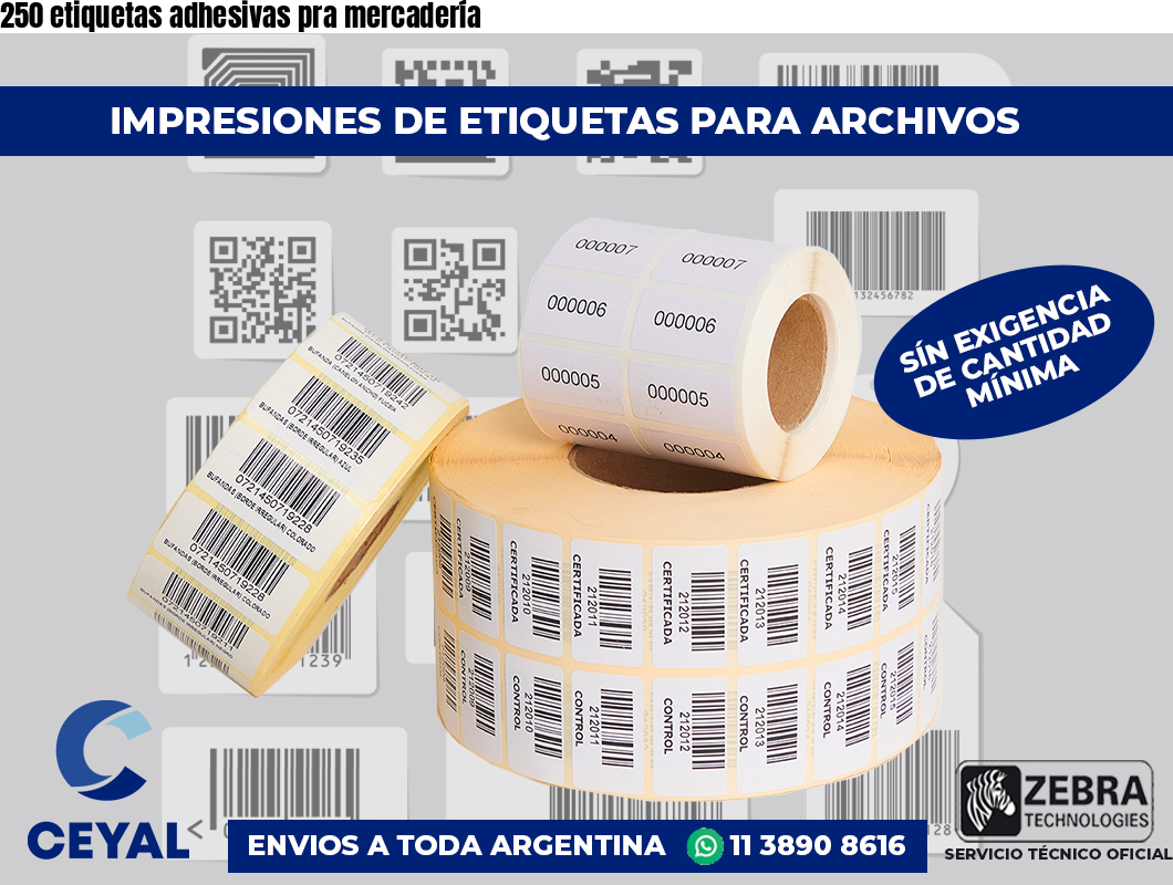 250 etiquetas adhesivas pra mercadería