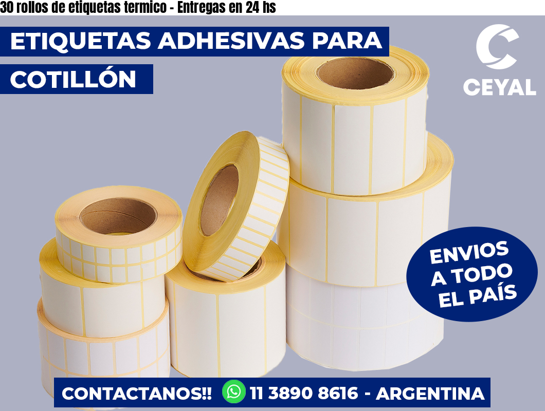 30 rollos de etiquetas termico - Entregas en 24 hs