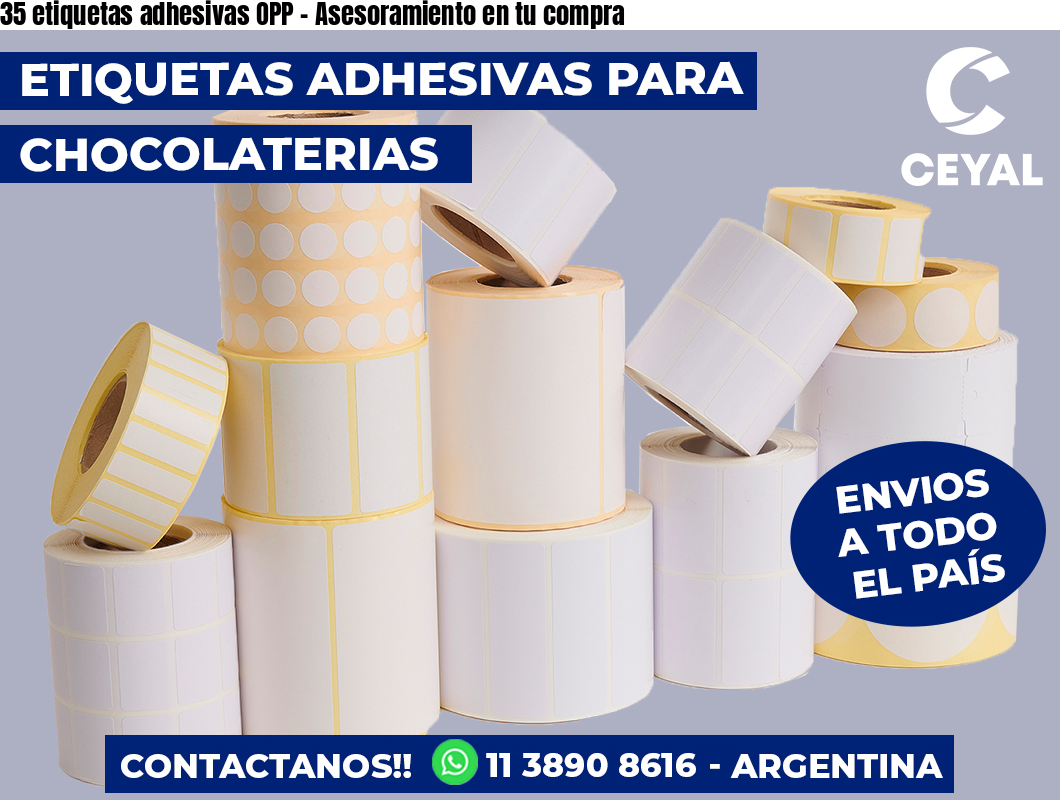 35 etiquetas adhesivas OPP – Asesoramiento en tu compra