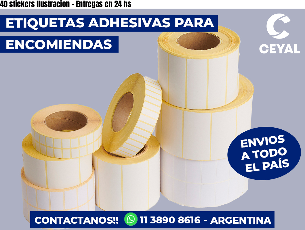 40 stickers Ilustracion - Entregas en 24 hs