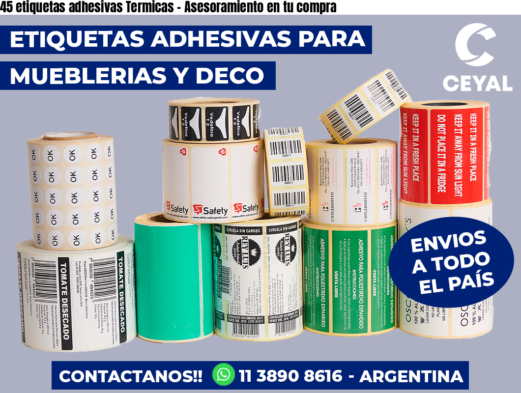 45 etiquetas adhesivas Termicas – Asesoramiento en tu compra