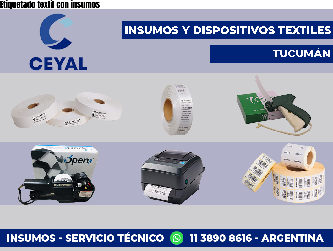 Etiquetado textil con insumos