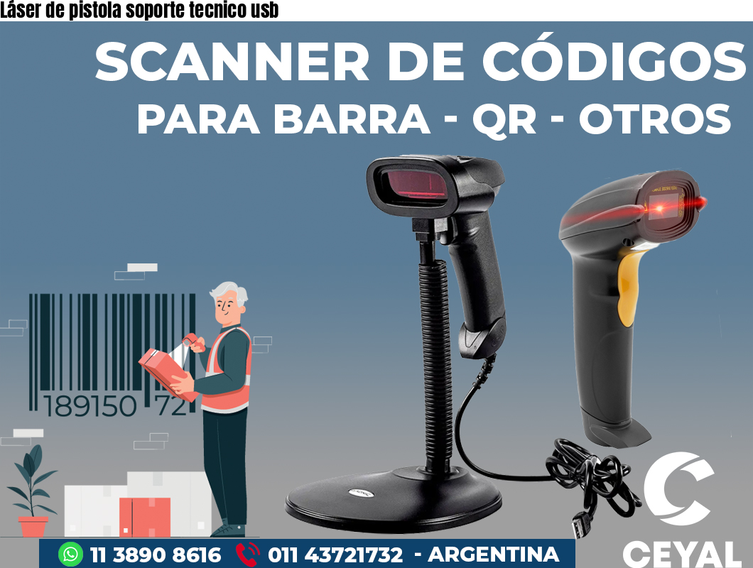 Láser de pistola soporte tecnico usb