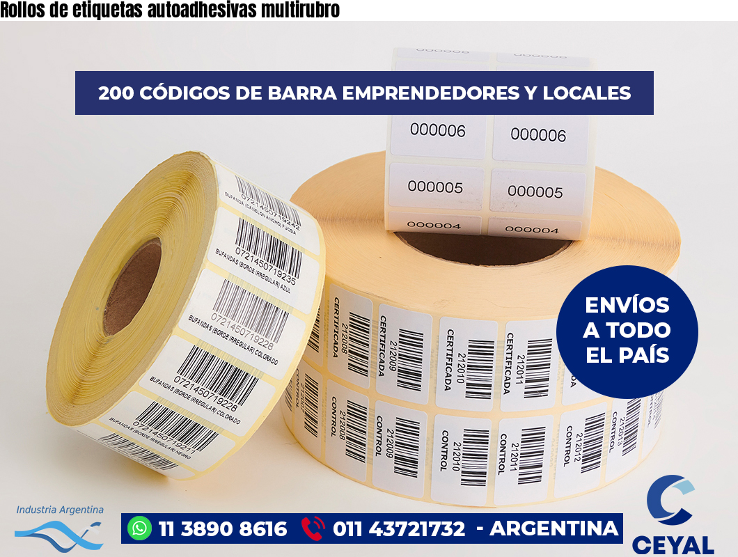 Rollos de etiquetas autoadhesivas multirubro