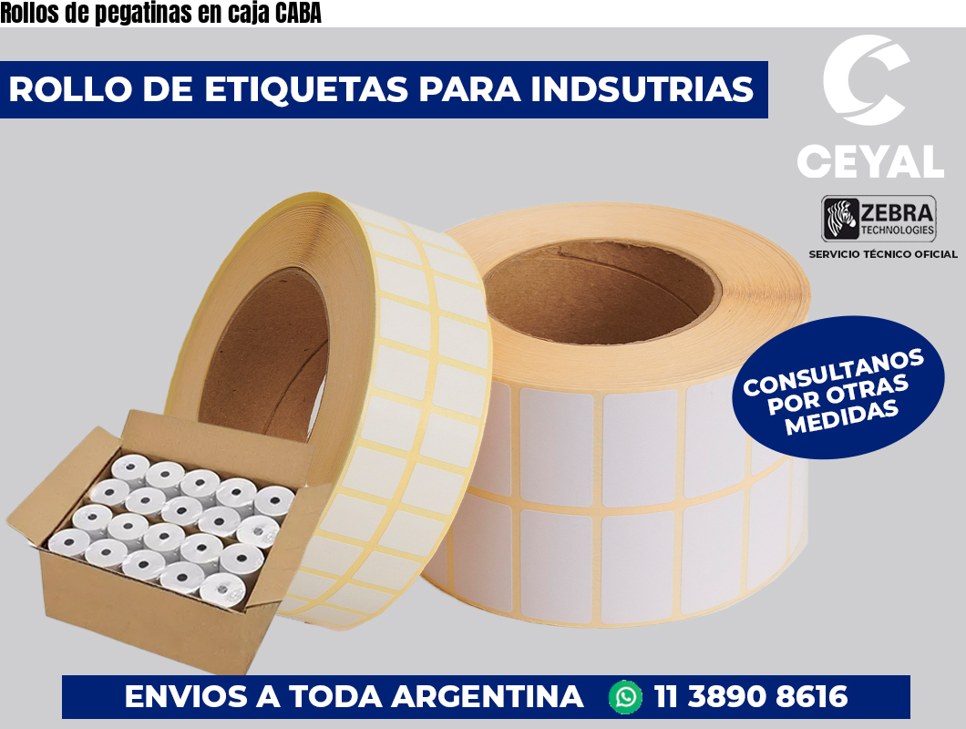 Rollos de pegatinas en caja CABA