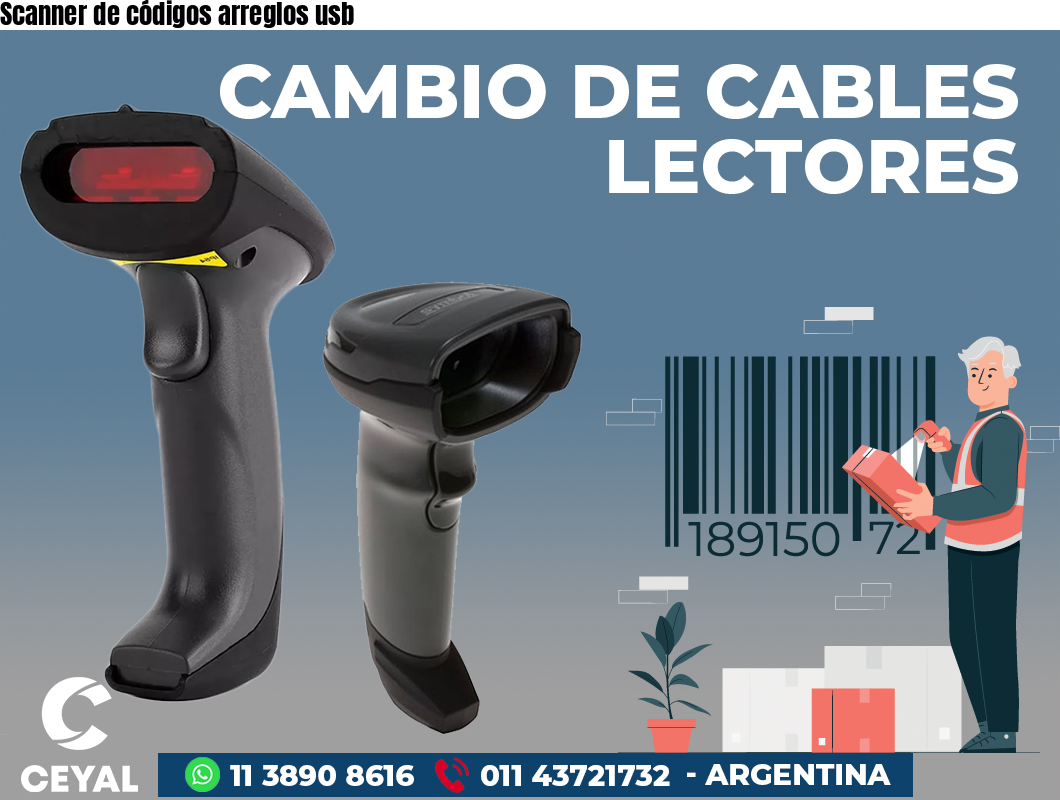 Scanner de códigos arreglos usb