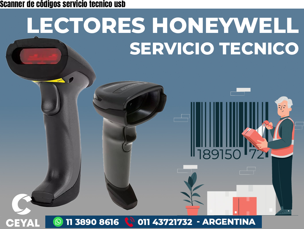 Scanner de códigos servicio tecnico usb