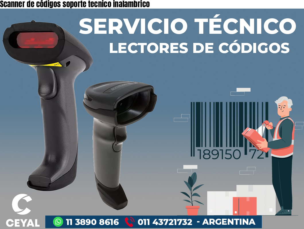 Scanner de códigos soporte tecnico inalambrico