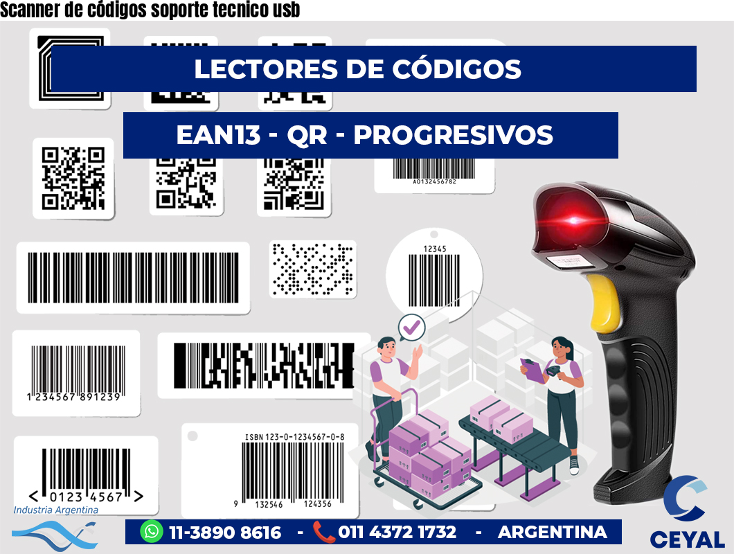 Scanner de códigos soporte tecnico usb