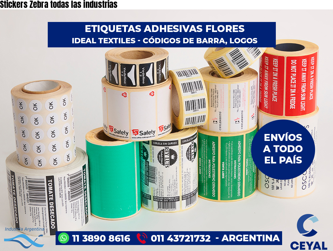 Stickers Zebra todas las industrias