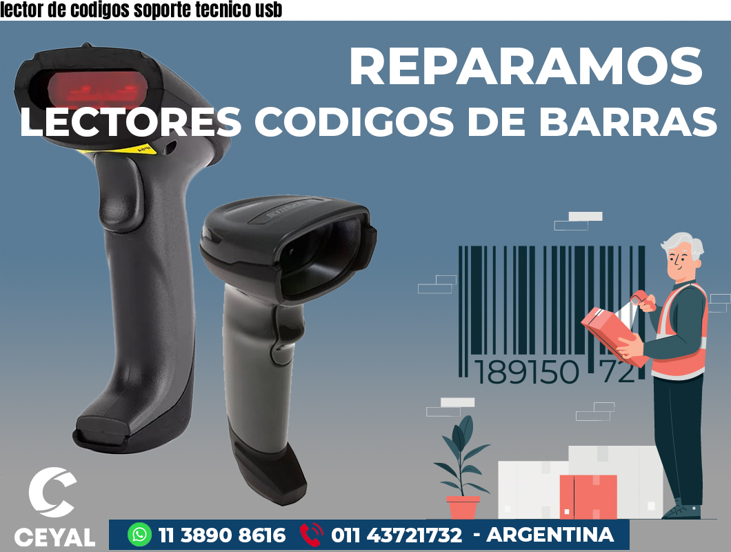 lector de codigos soporte tecnico usb