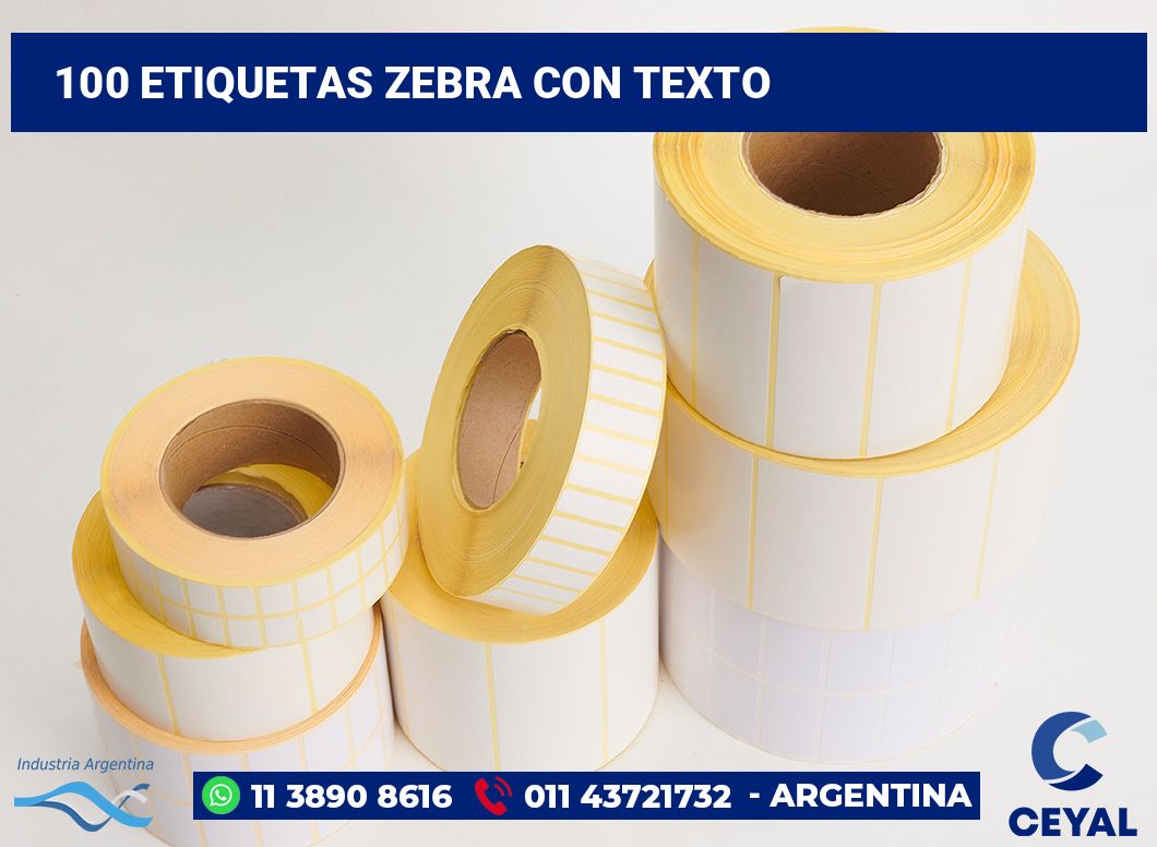 100 Etiquetas zebra con texto