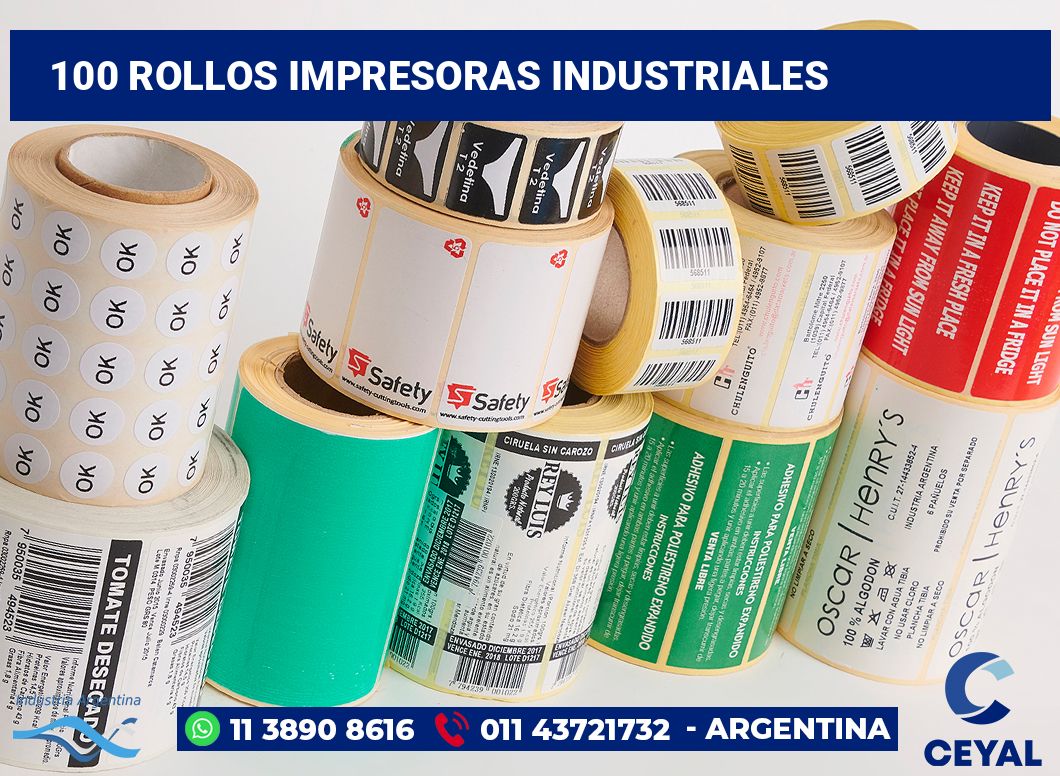 100 Rollos impresoras industriales