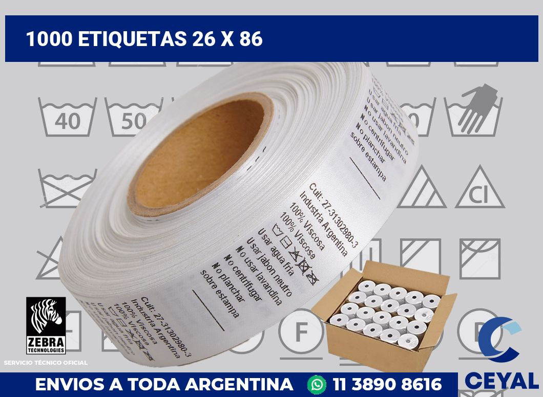 1000 etiquetas 26 x 86