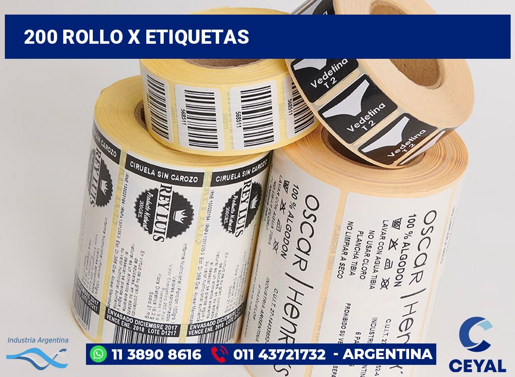 200 Rollo x etiquetas