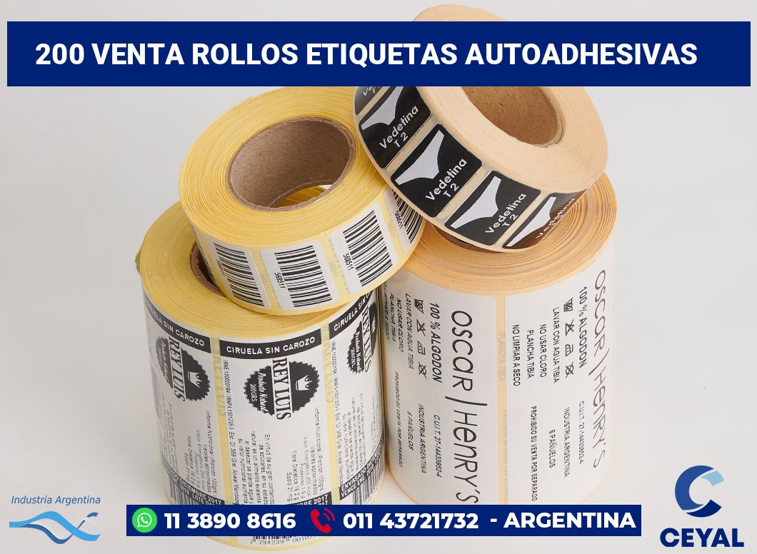 200 Venta rollos etiquetas autoadhesivas