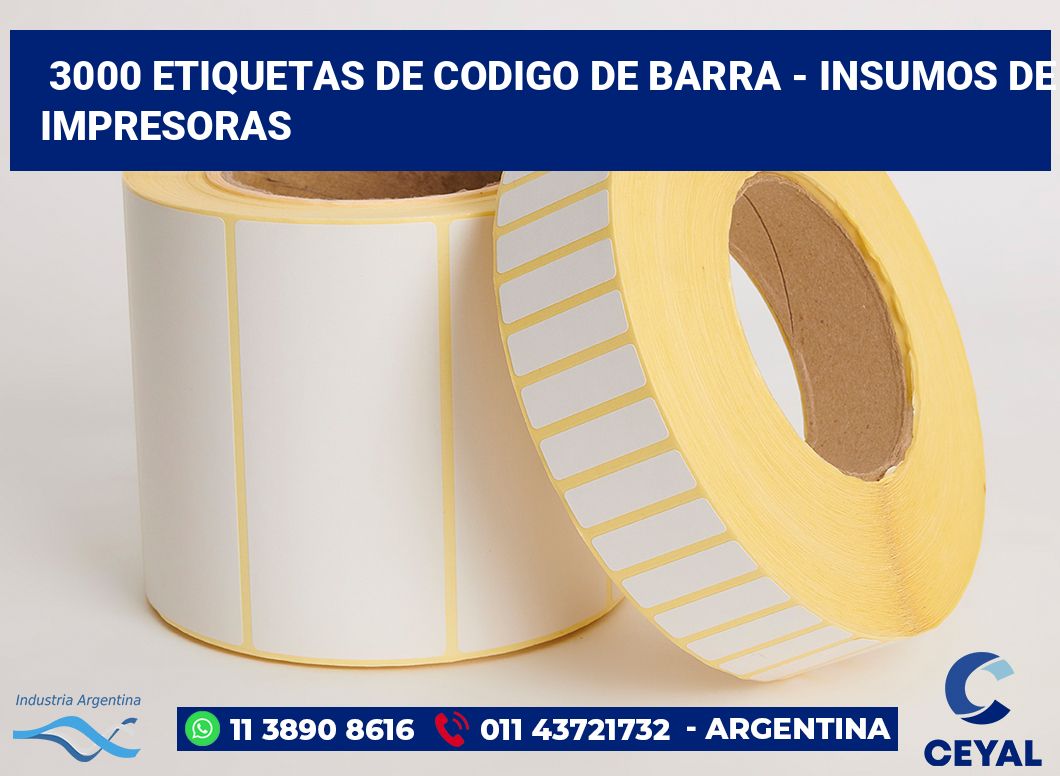 3000 Etiquetas de codigo de barra - insumos de impresoras