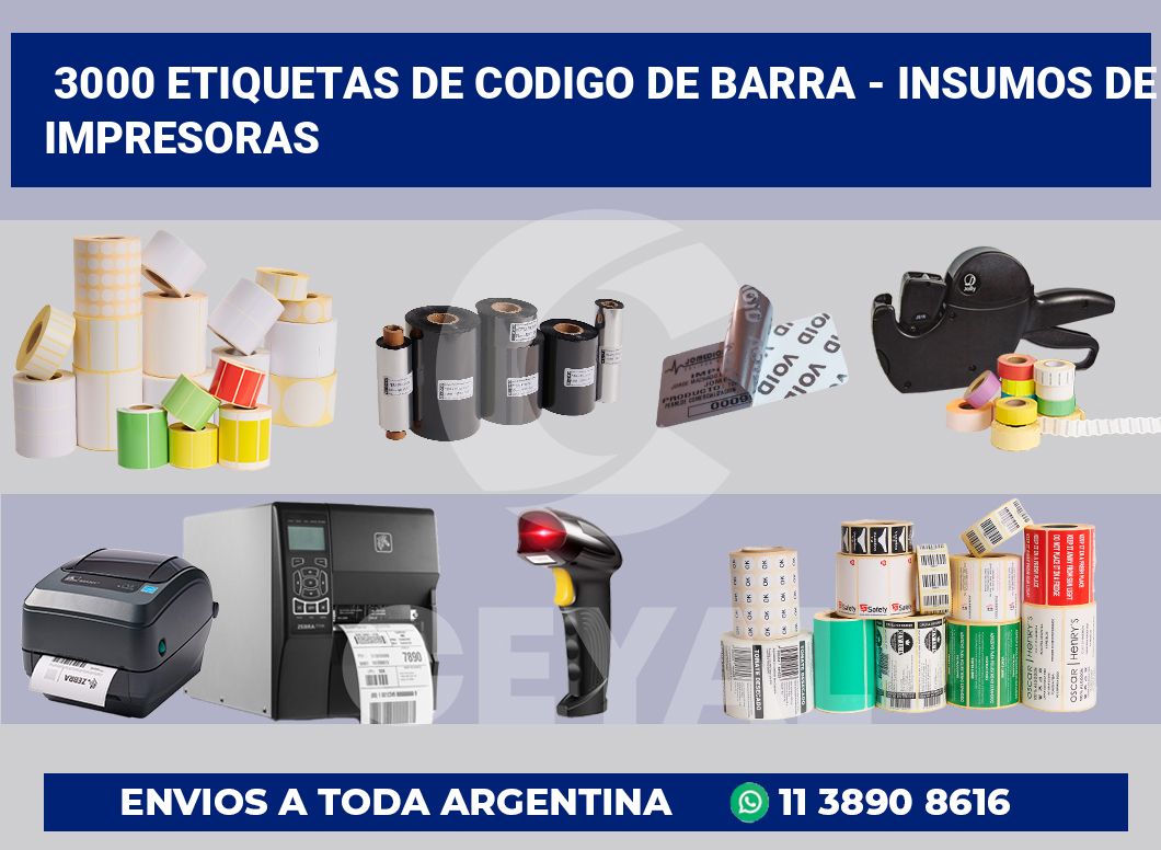 3000 Etiquetas de codigo de barra - insumos de impresoras