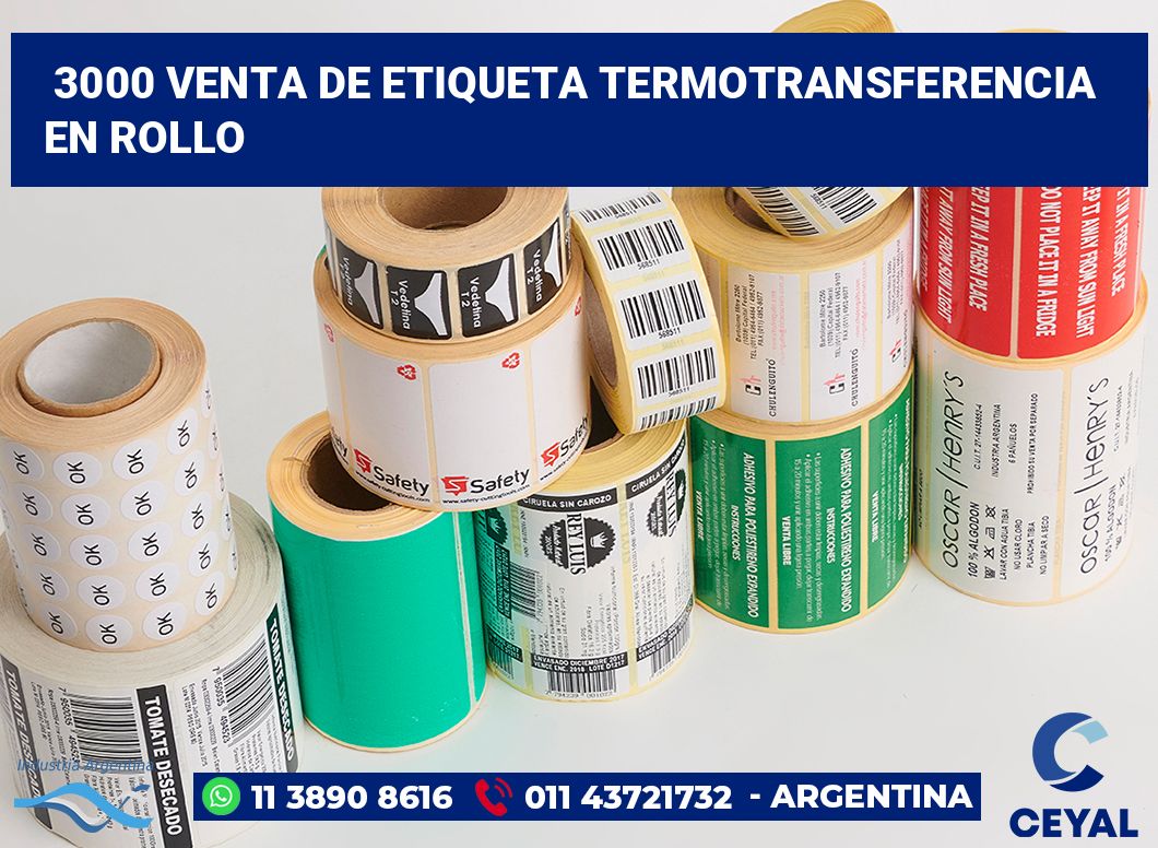 3000 Venta de etiqueta termotransferencia en rollo