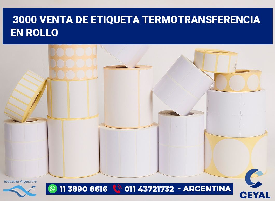 3000 Venta de etiqueta termotransferencia en rollo