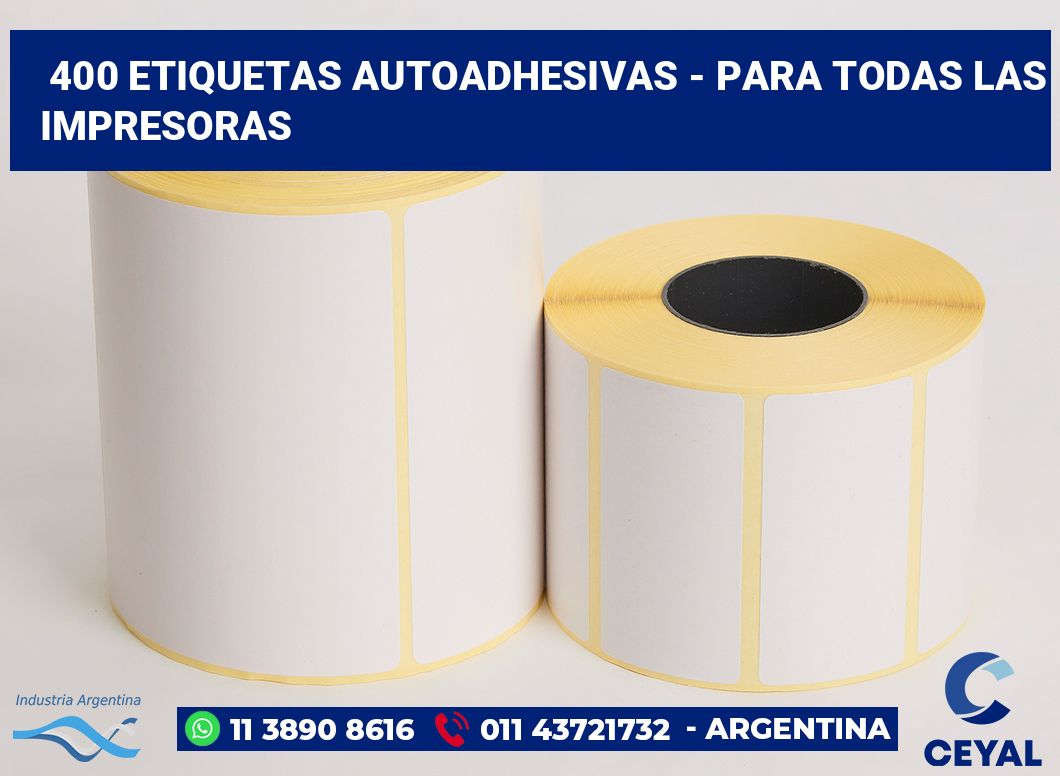 400 Etiquetas autoadhesivas - para todas las impresoras