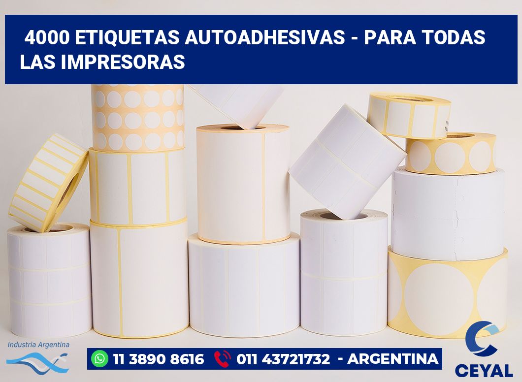 4000 Etiquetas autoadhesivas - para todas las impresoras