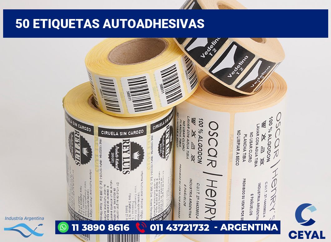 50 Etiquetas autoadhesivas