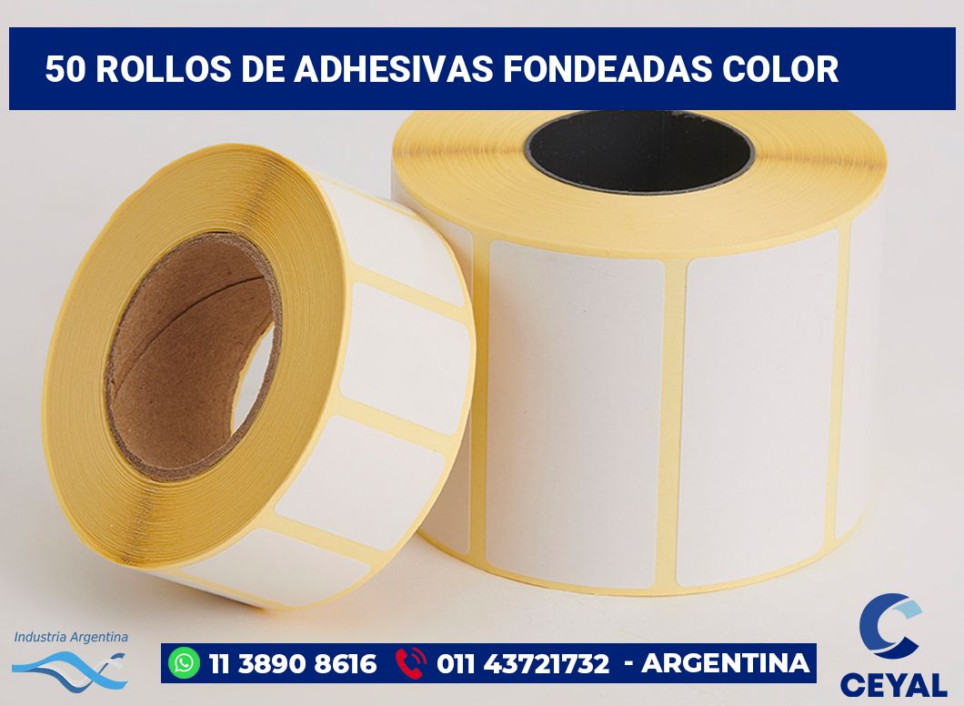 50 Rollos de adhesivas fondeadas color