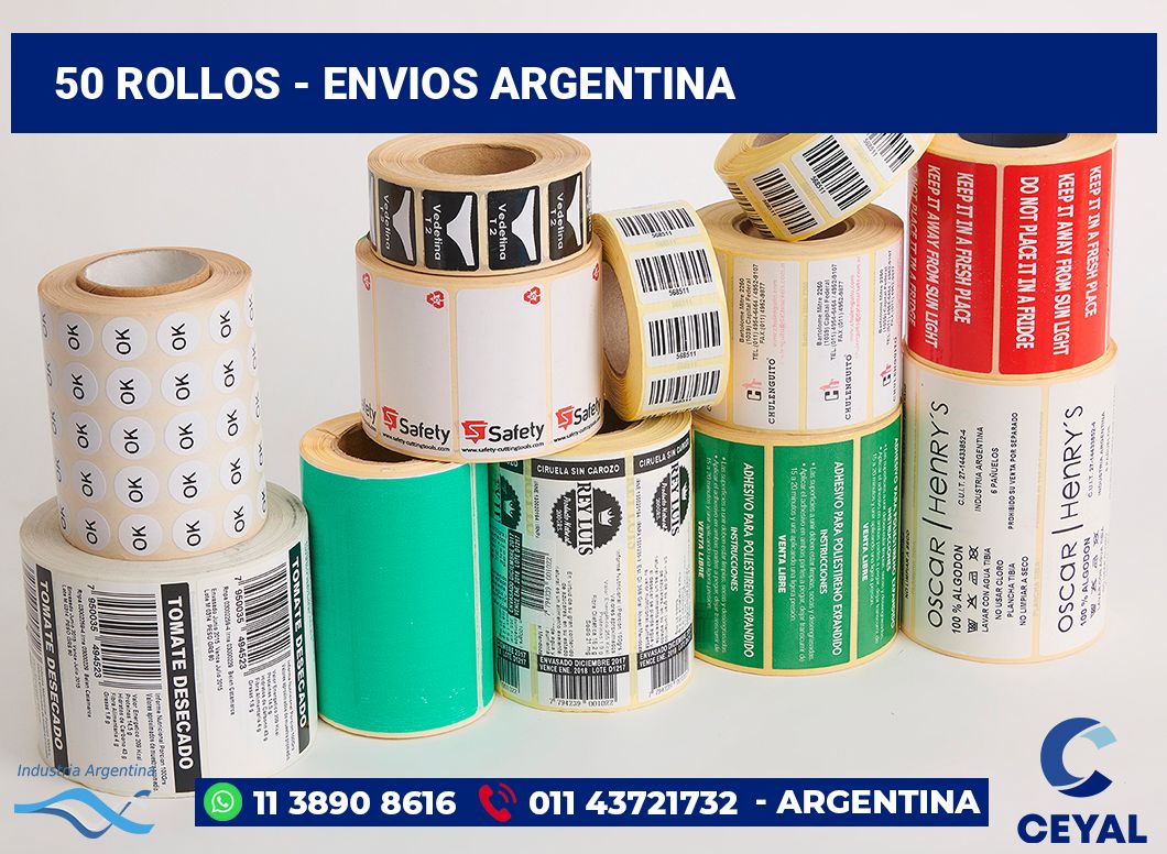 50 Rollos - envios argentina