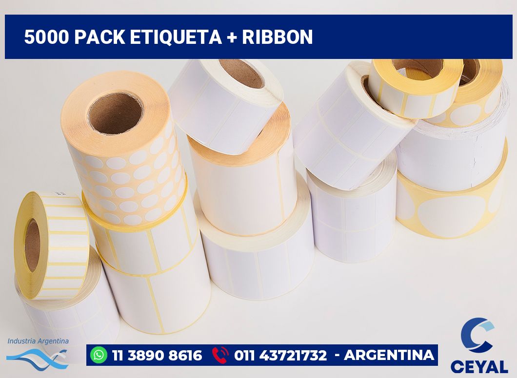 5000 Pack etiqueta + ribbon