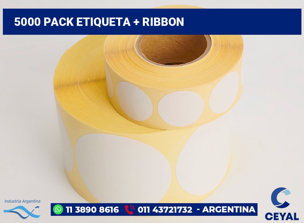 5000 Pack etiqueta + ribbon