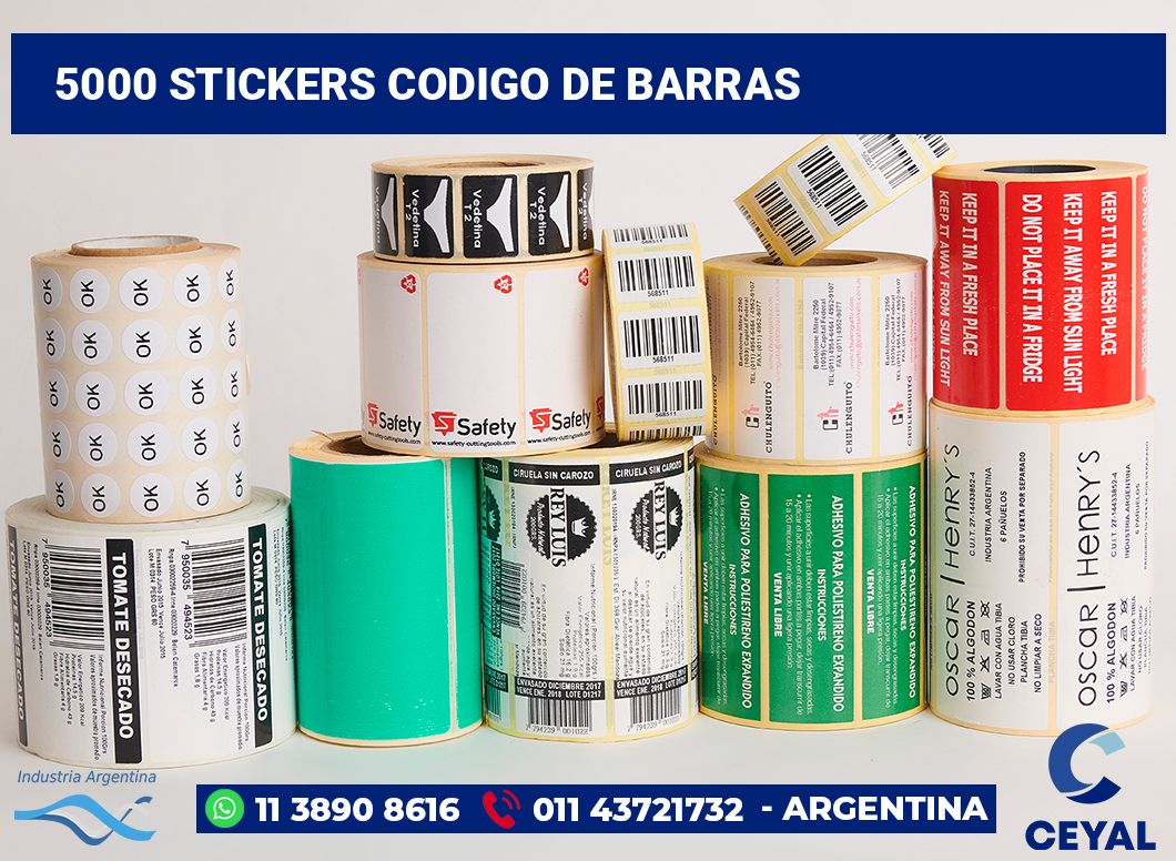 5000 Stickers codigo de barras