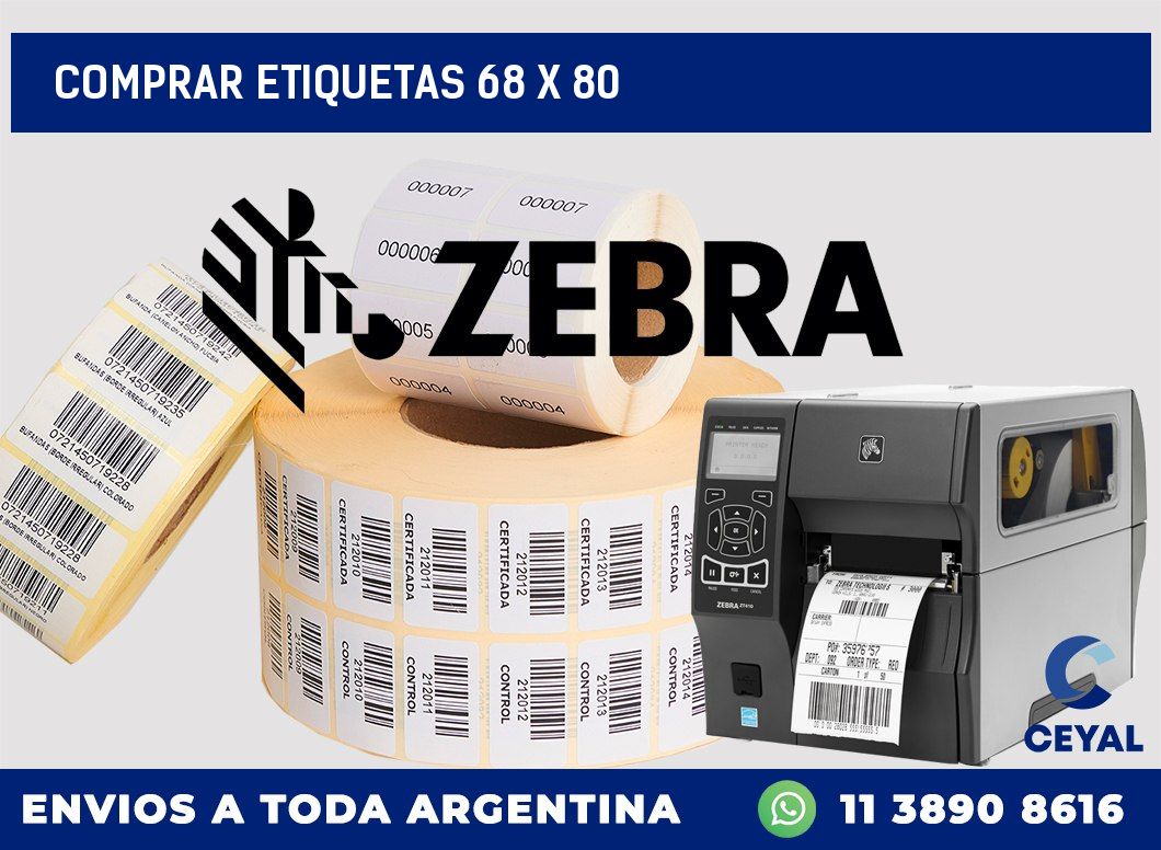 Comprar etiquetas 68 x 80