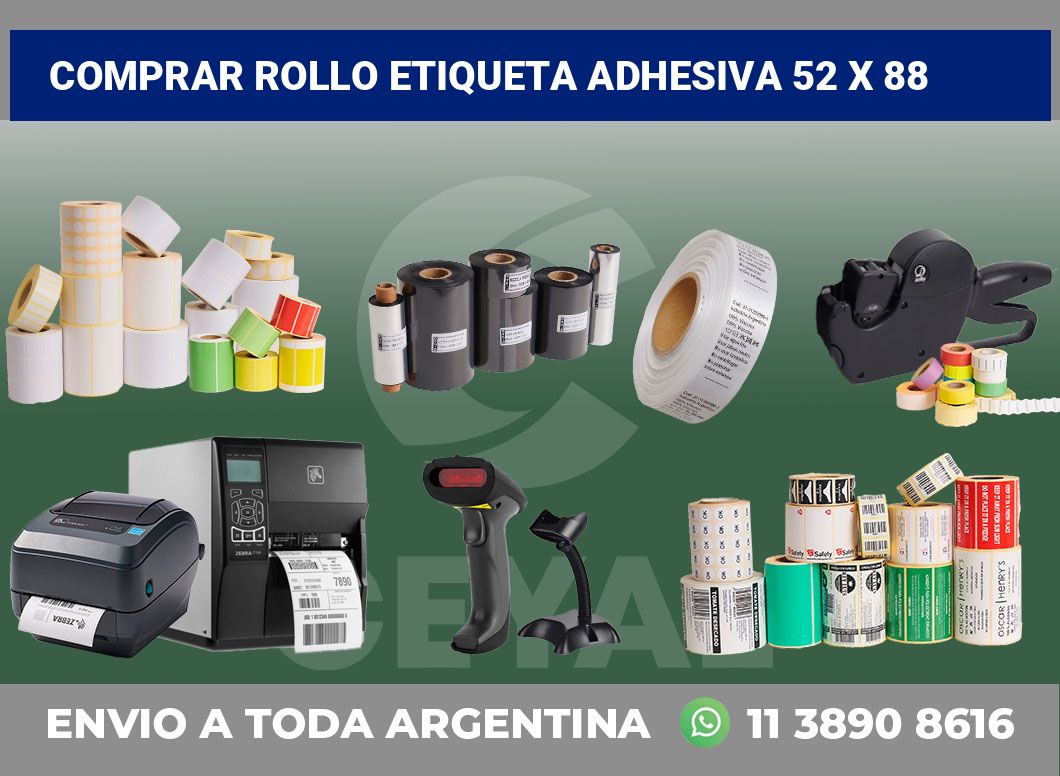 Comprar rollo etiqueta adhesiva 52 x 88