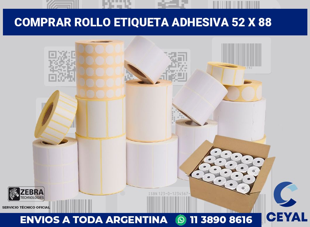 Comprar rollo etiqueta adhesiva 52 x 88