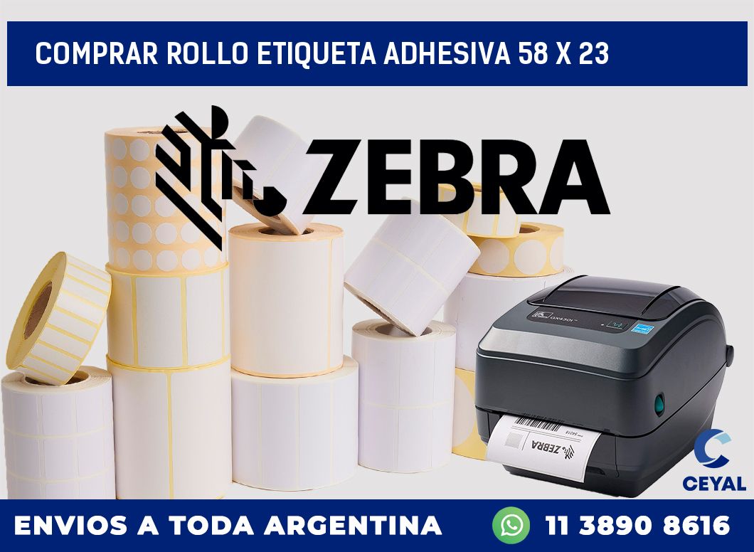 Comprar rollo etiqueta adhesiva 58 x 23