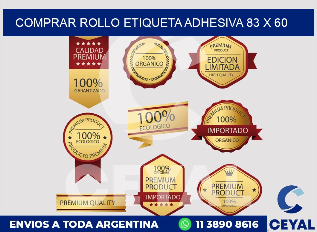 Comprar rollo etiqueta adhesiva 83 x 60