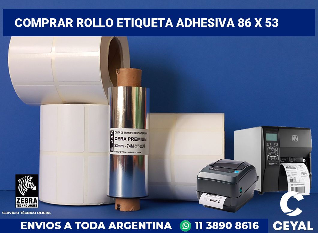 Comprar rollo etiqueta adhesiva 86 x 53