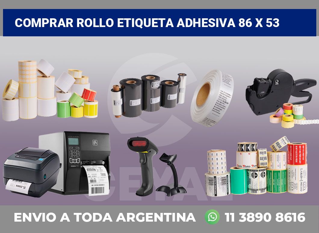 Comprar rollo etiqueta adhesiva 86 x 53