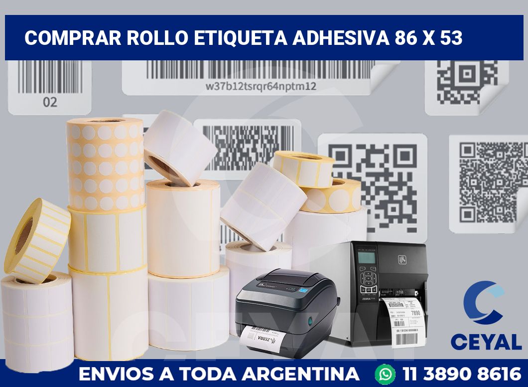 Comprar rollo etiqueta adhesiva 86 x 53