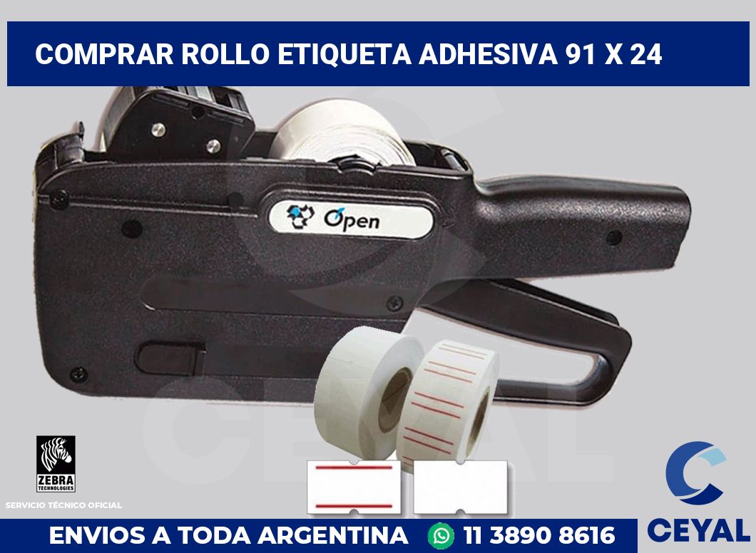 Comprar rollo etiqueta adhesiva 91 x 24