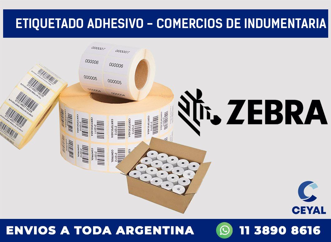 Etiquetado adhesivo - Comercios de indumentaria